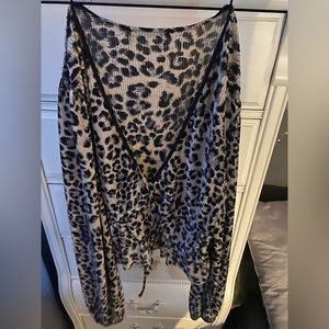 Zara top cheetah criss cross size large